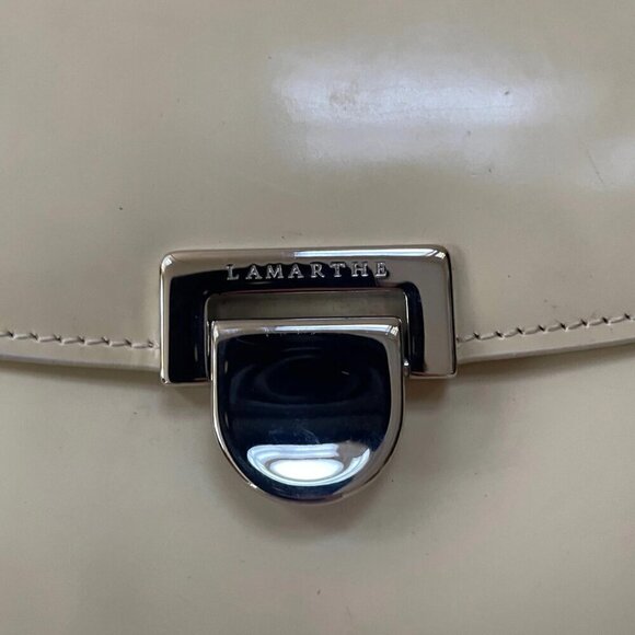 Lamarthe Sleek Cream Leather Backpack - Picture 3 of 5